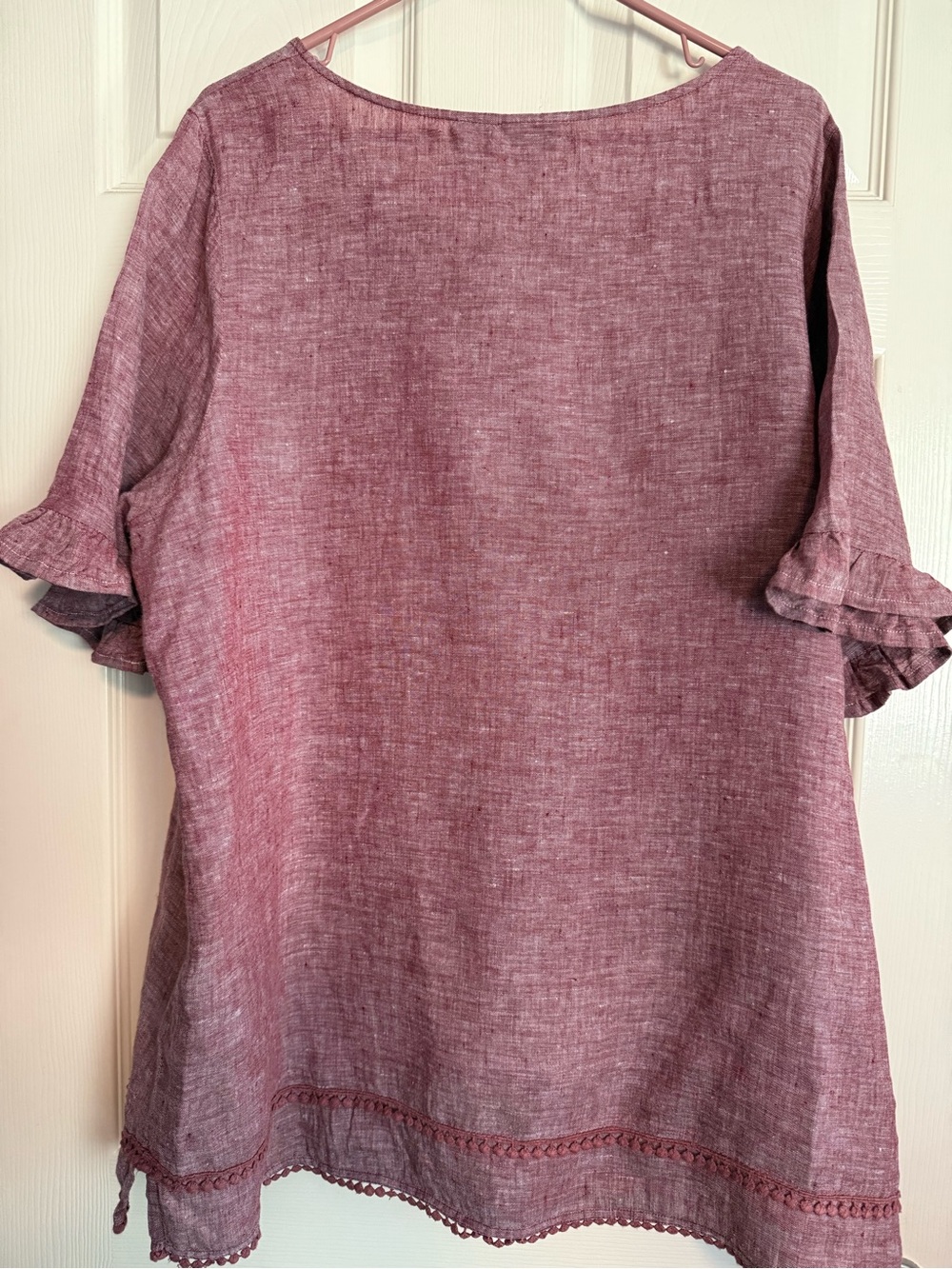 Tahari Tassel Tie Linen Tunic - Picture 2 of 9